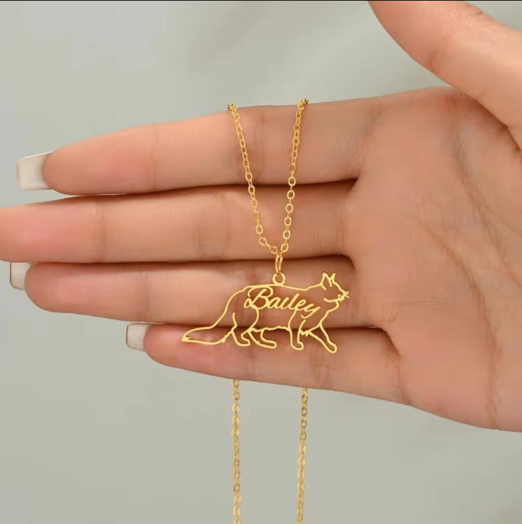 Collar personalizado para mascotas con nombre y gato pintado a mano DIY